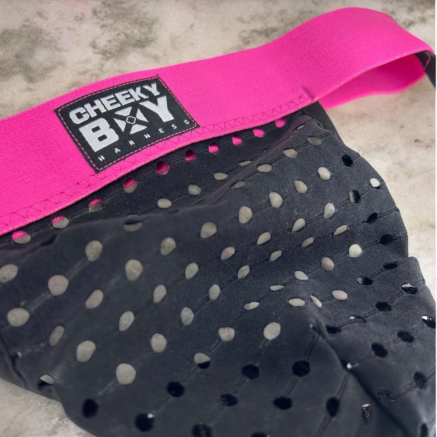 Men’s Full Body Harness with Bicep Bands - Hot Pink