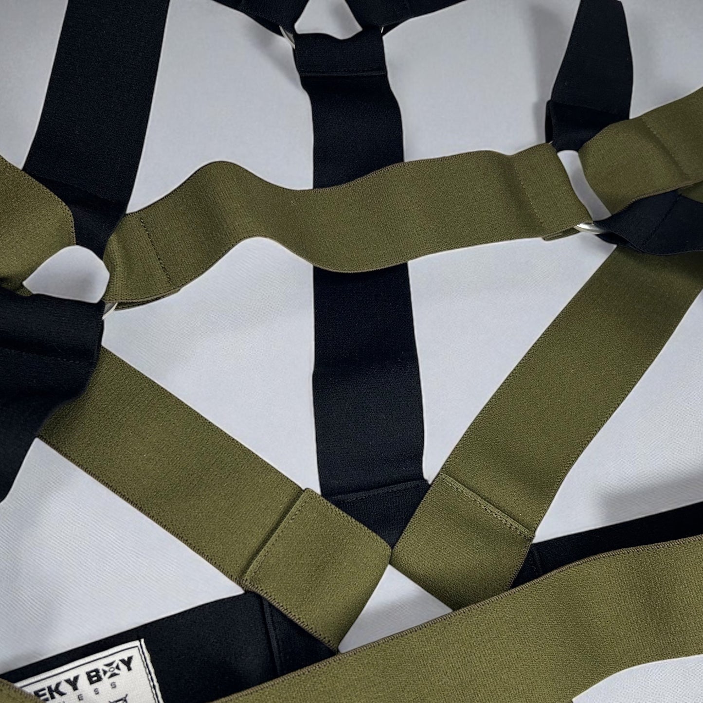 Interchangeable Chest Harness with Bicep Bands - Army Green & Black Mix