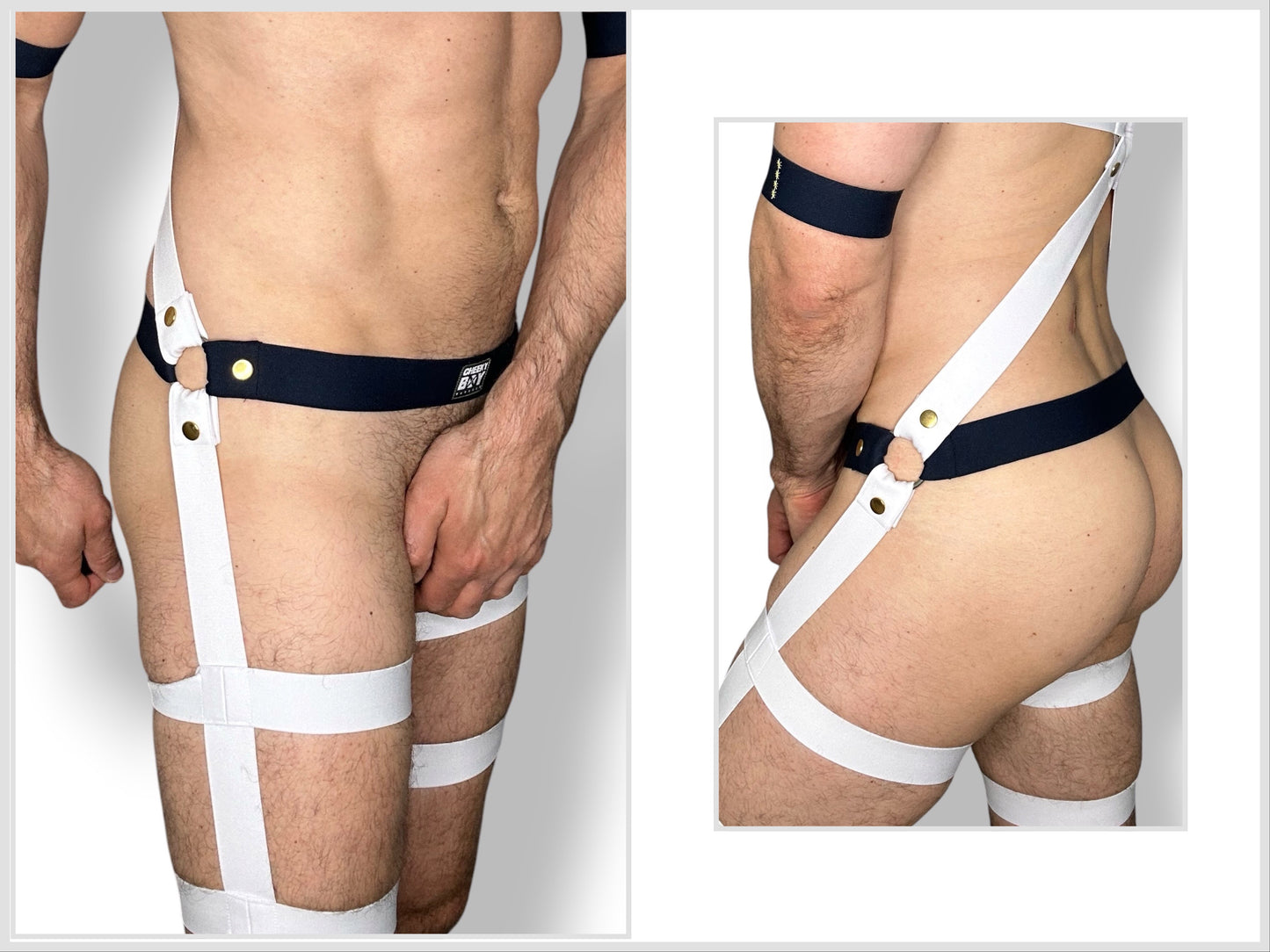 Sailor Style Interchangeable Harness with Jockstrap & Gold Chains