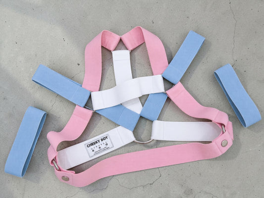 Trans Flag Chest Harness with Detachable Lower Strap 🏳️‍⚧️