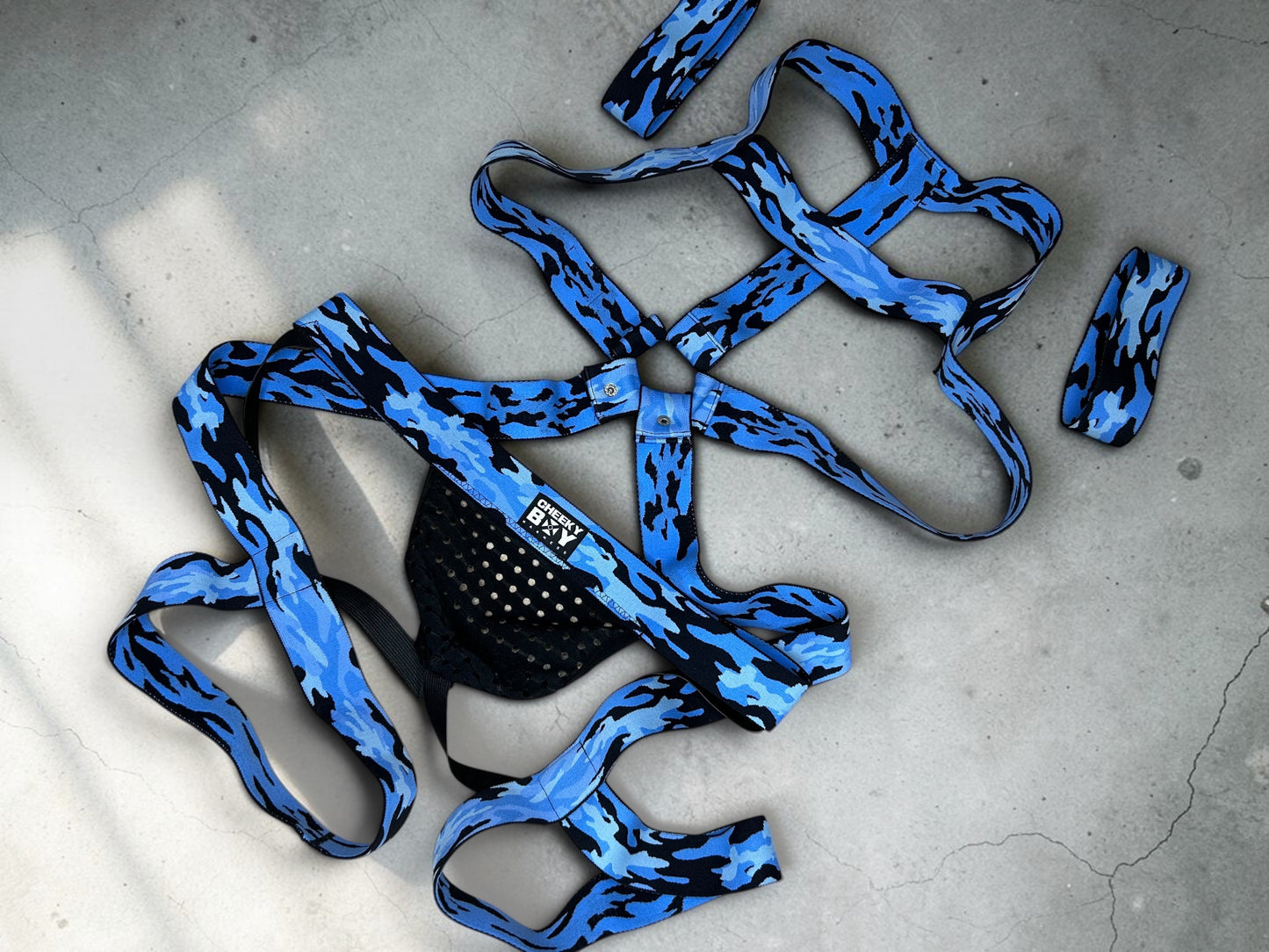 Camo-Körperharness für Herren mit Bizepsbändern - Neongrün 