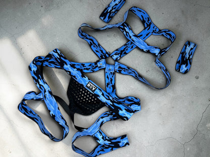 Camo-Körperharness für Herren mit Bizepsbändern - Neongrün 