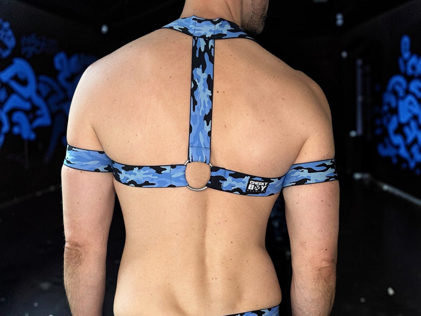Camo-Körperharness für Herren mit Bizepsbändern - Neongrün 