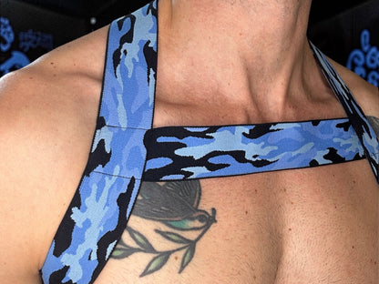 Camo-Körperharness für Herren mit Bizepsbändern - Neongrün 