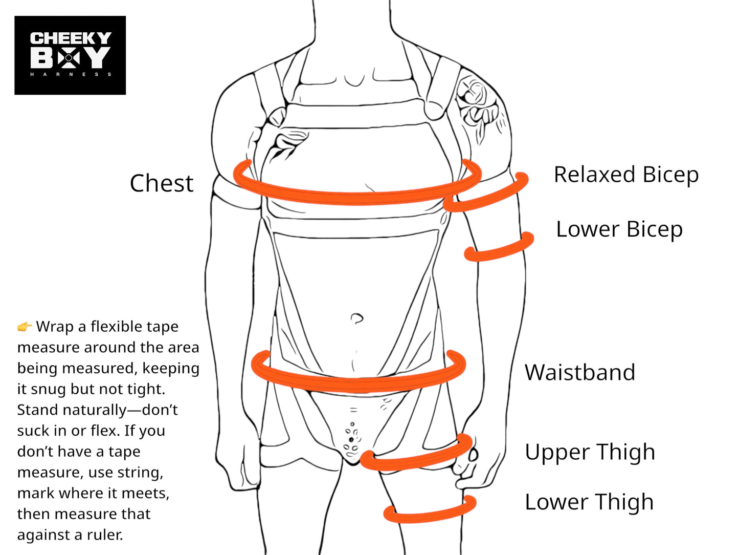 Men’s Full Body Harness with Bicep Bands - Red