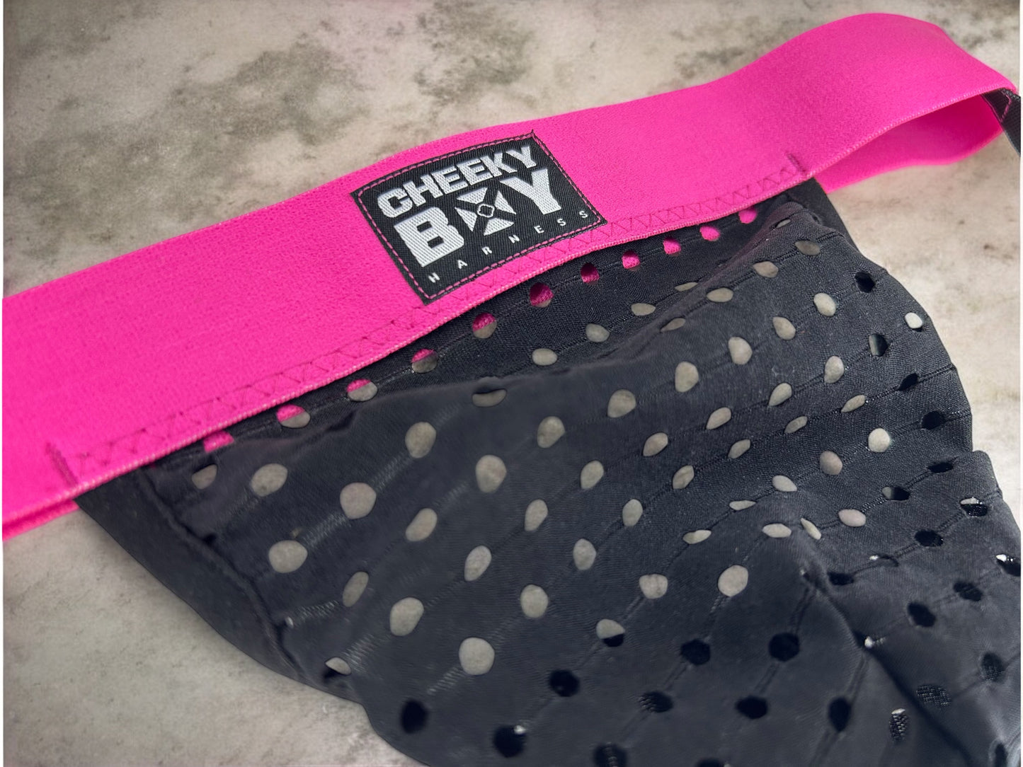 Men’s Chest Harness with Optional Clip-On Chain Loops - Hot Pink