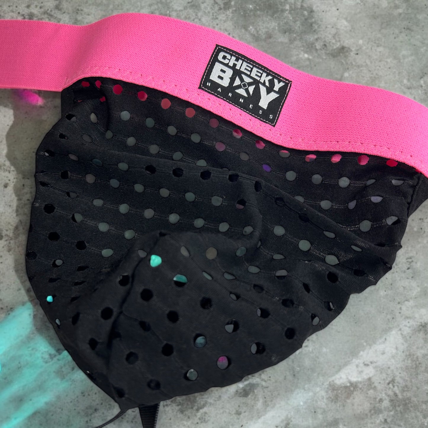 Mens Neon Body Harness with Bicep Bands - Neon Mix