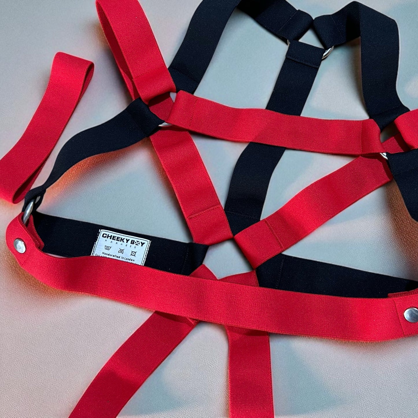 Interchangeable Chest Harness with Bicep Bands - Red & Black Mix