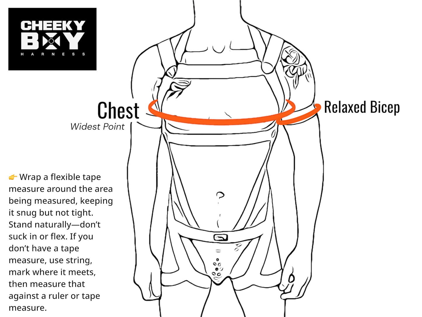 Men’s Basic Chest Harness with Bicep Bands - Orange