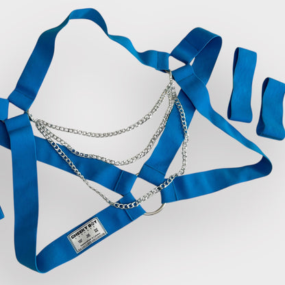 Men’s Full Body Interchangeable Harness with Jockstrap & Chains - Black