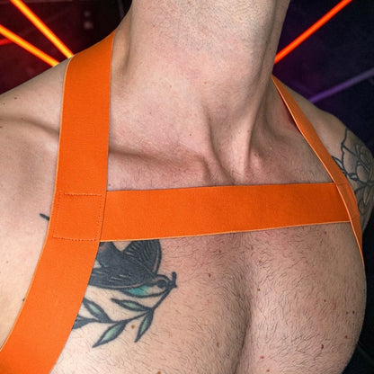 Men’s Basic Chest Harness with Bicep Bands - Orange