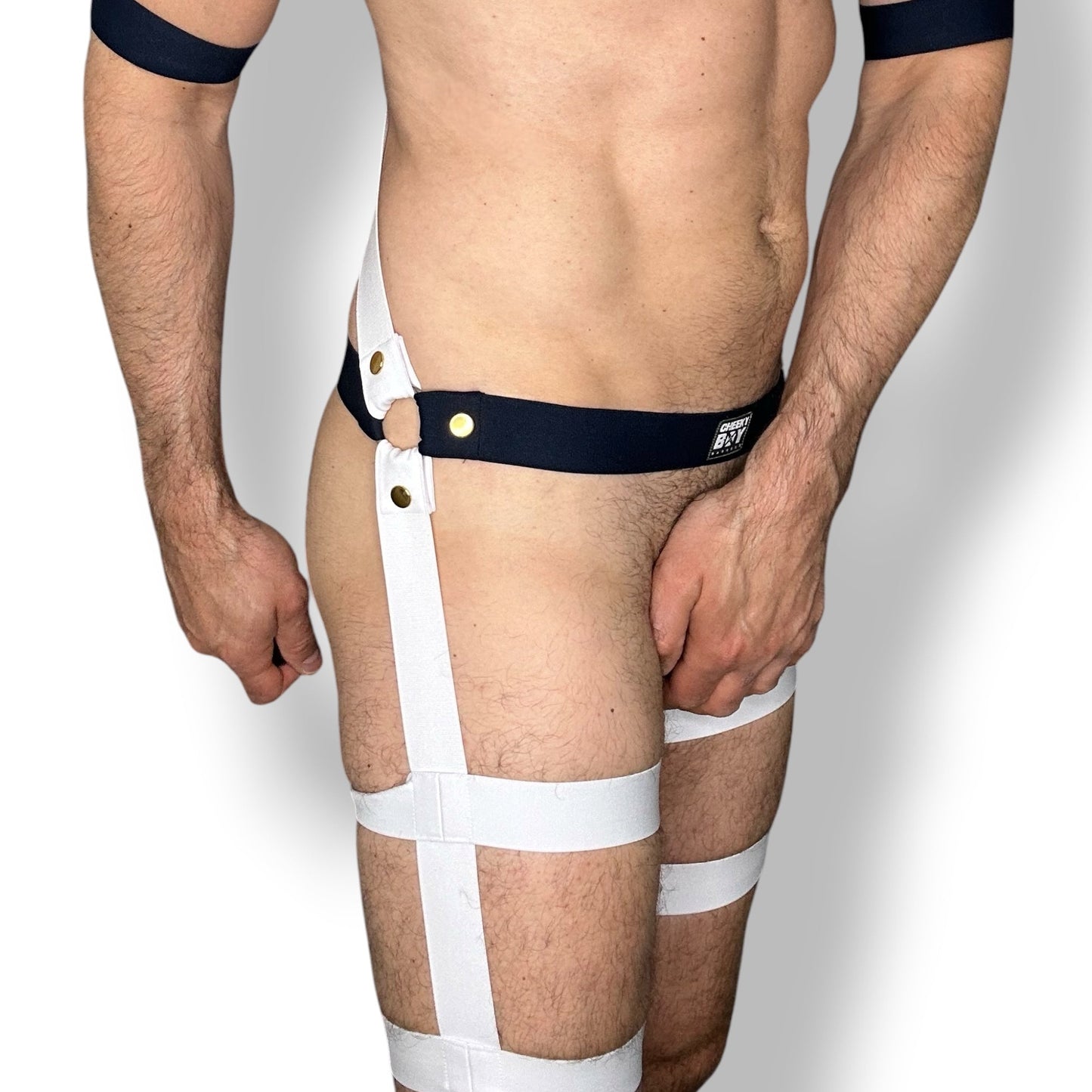 Sailor Style Interchangeable Harness with Jockstrap & Gold Chains