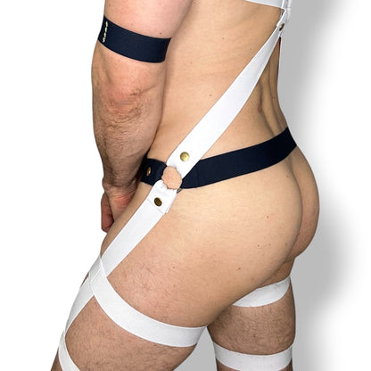 Sailor Style Interchangeable Harness with Jockstrap & Gold Chains