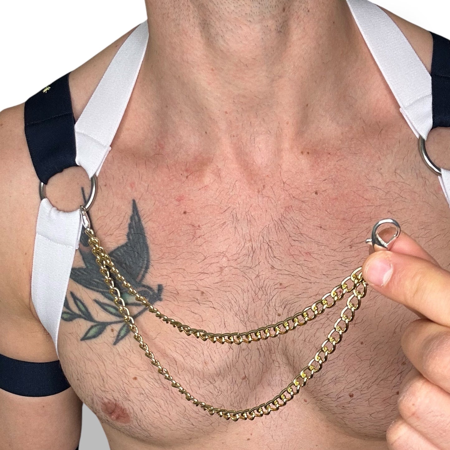 Sailor Style Interchangeable Harness with Jockstrap & Gold Chains