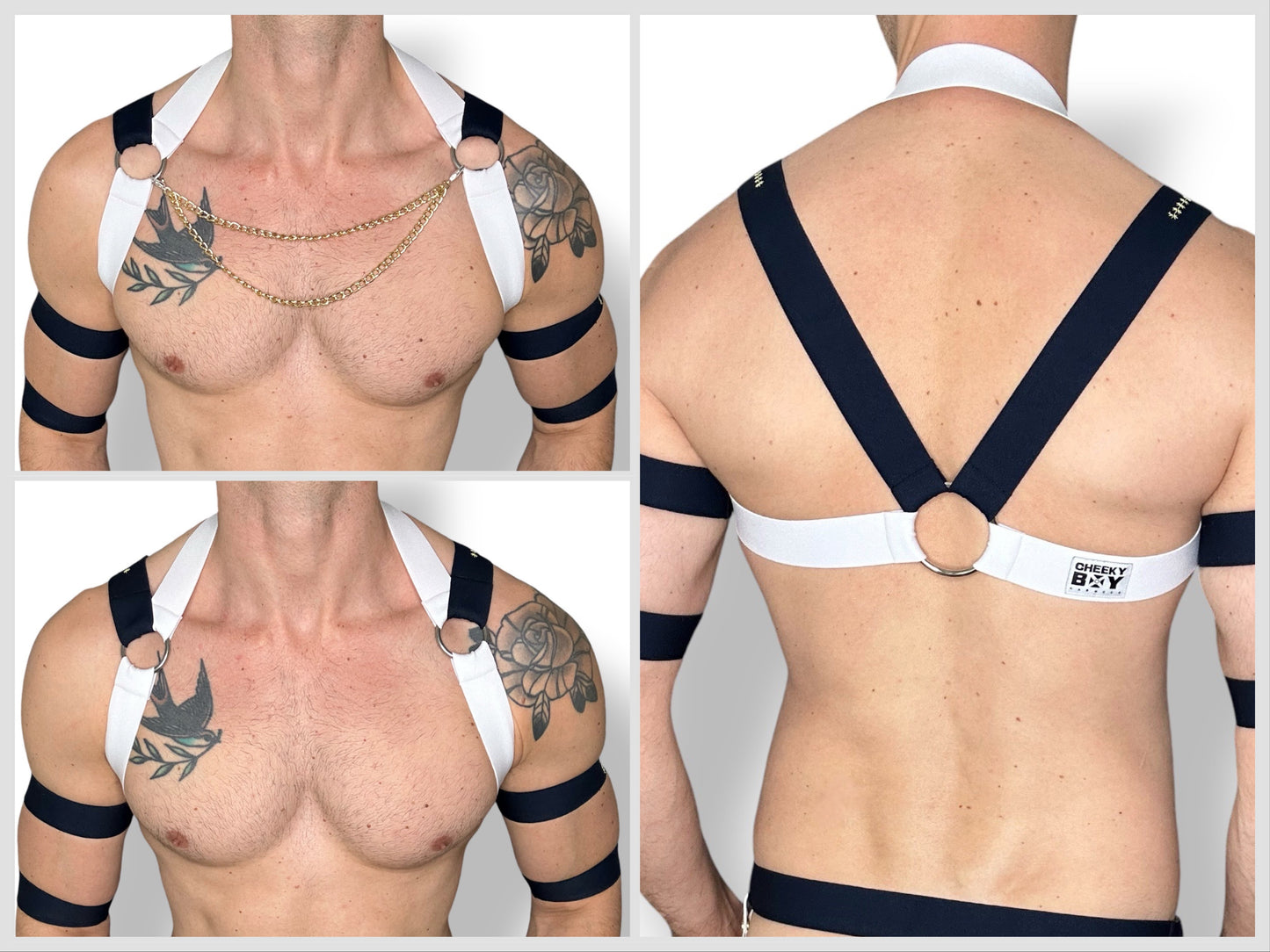 Sailor Style Interchangeable Harness with Jockstrap & Gold Chains