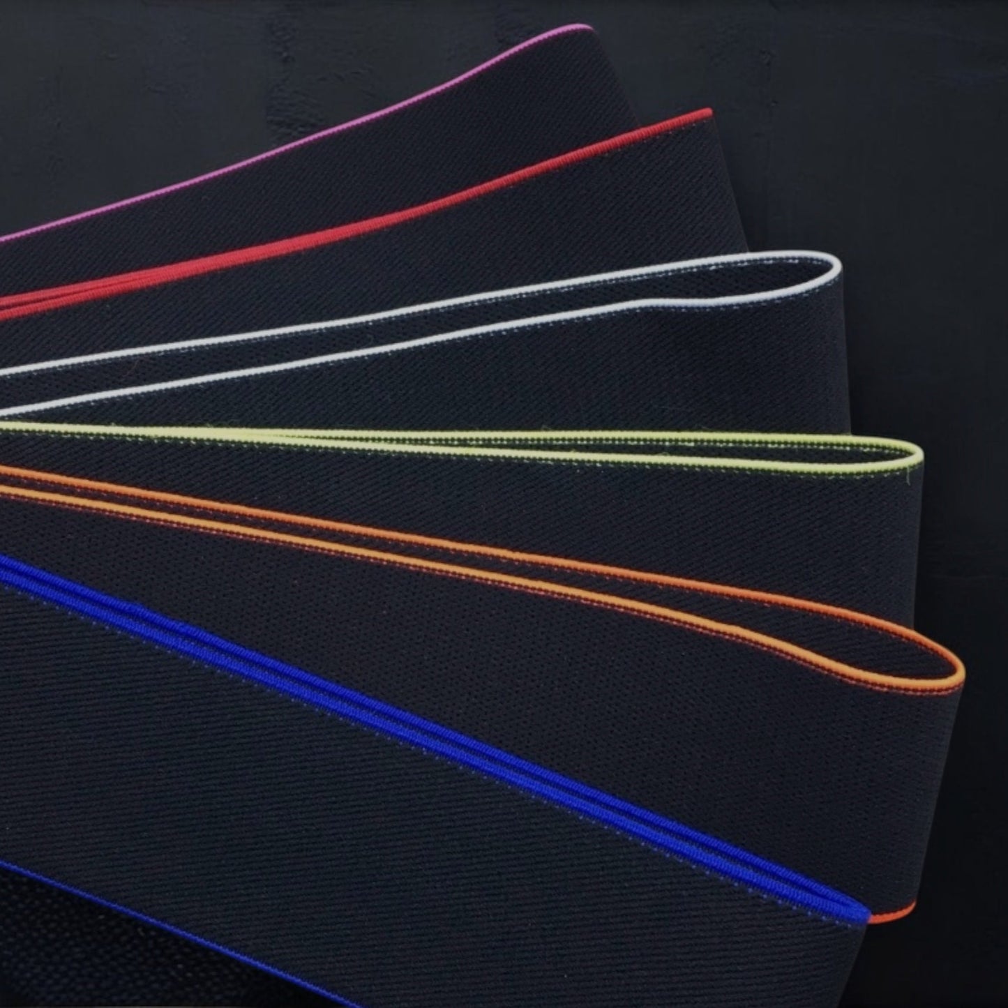 Pair Of Black Bicep Bands – Choice of 6 Edge Trim Colours.