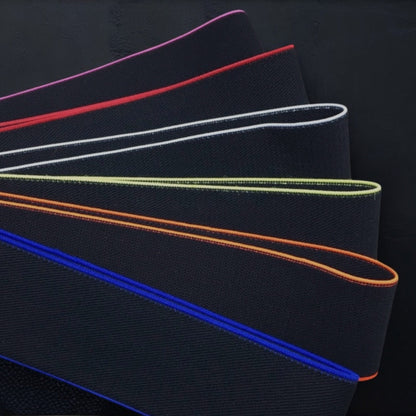 Pair Of Black Bicep Bands – Choice of 6 Edge Trim Colours.