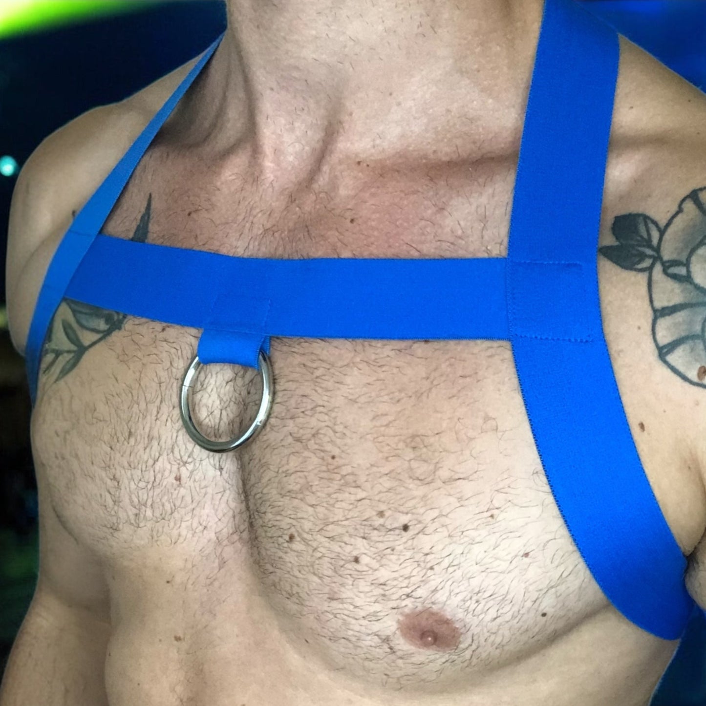 Harnais complet pour homme avec bandes biceps - Bleu roi